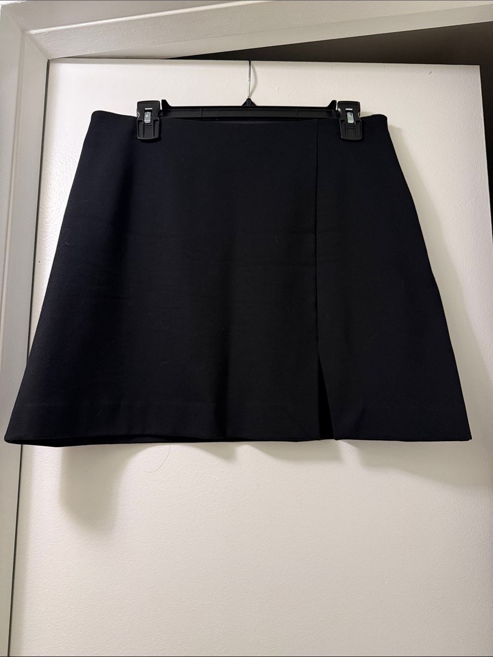 Anthropologie Black A-Line Mini Skirt with Front Seam Maeve
